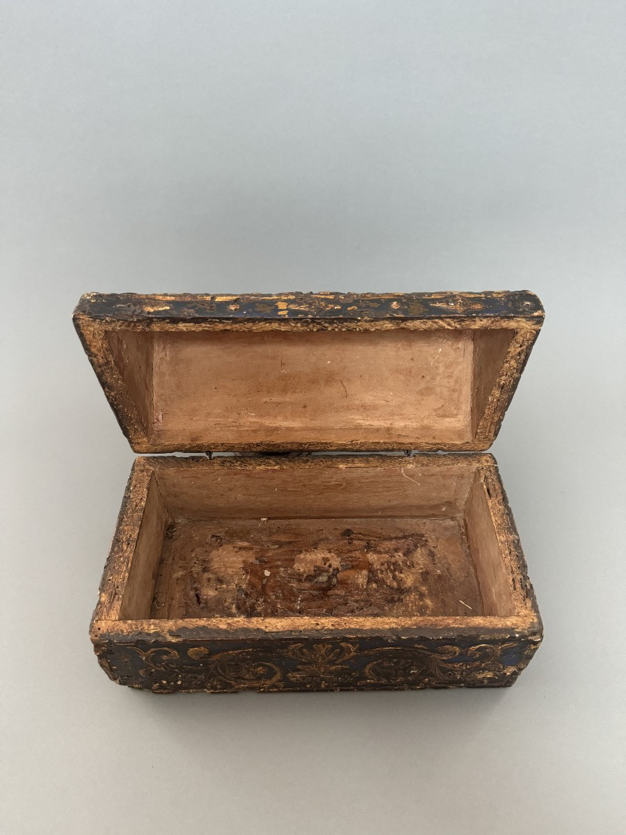 Coffret en bois et stuc du XIXe siècle-photo-3