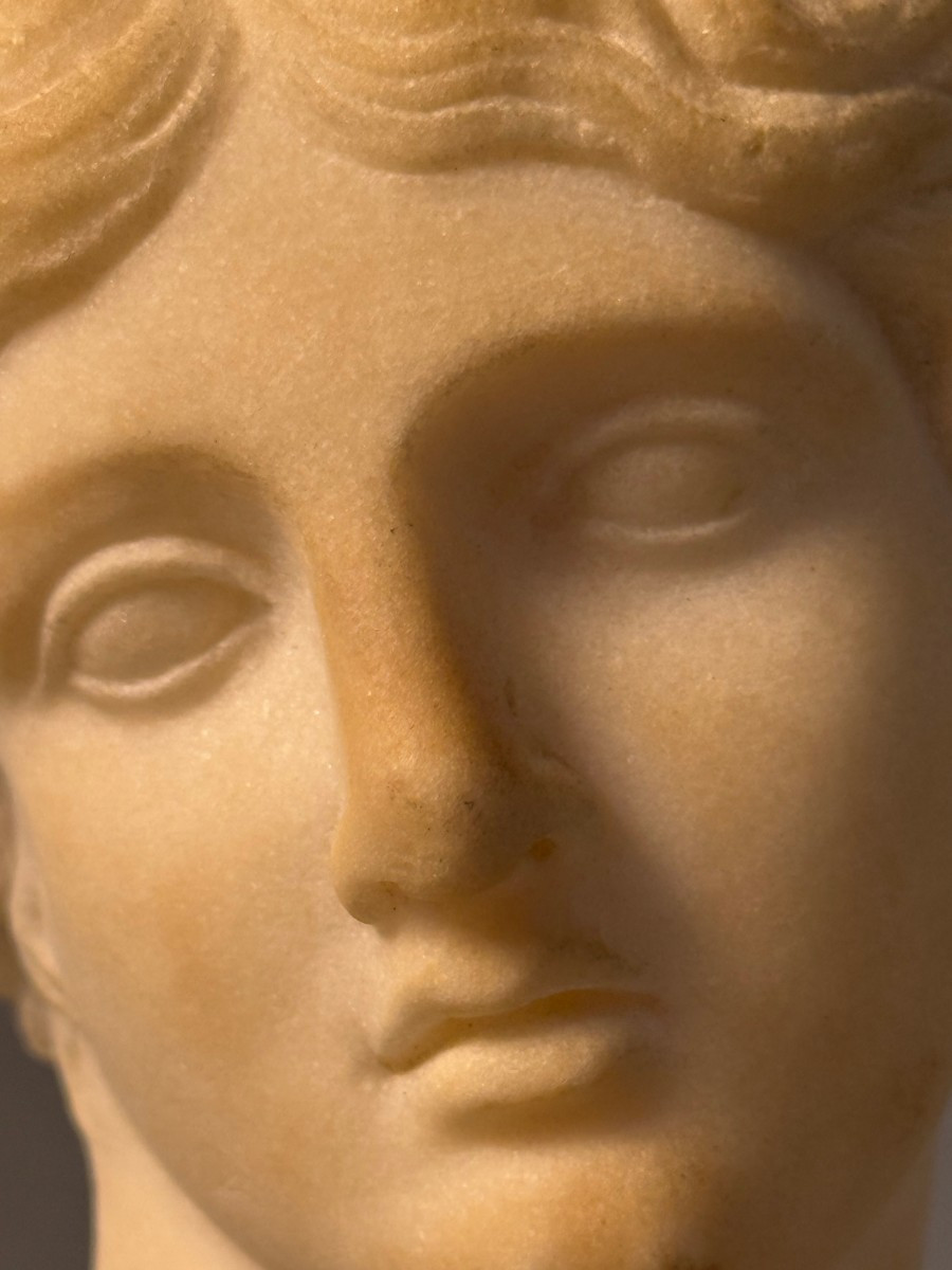 Statuary Marble Head Of Artemis - 17th Century - Italy-photo-3