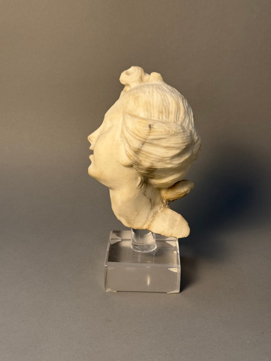 Tête en marbre néoclassique - XVIIIe siècle-photo-3