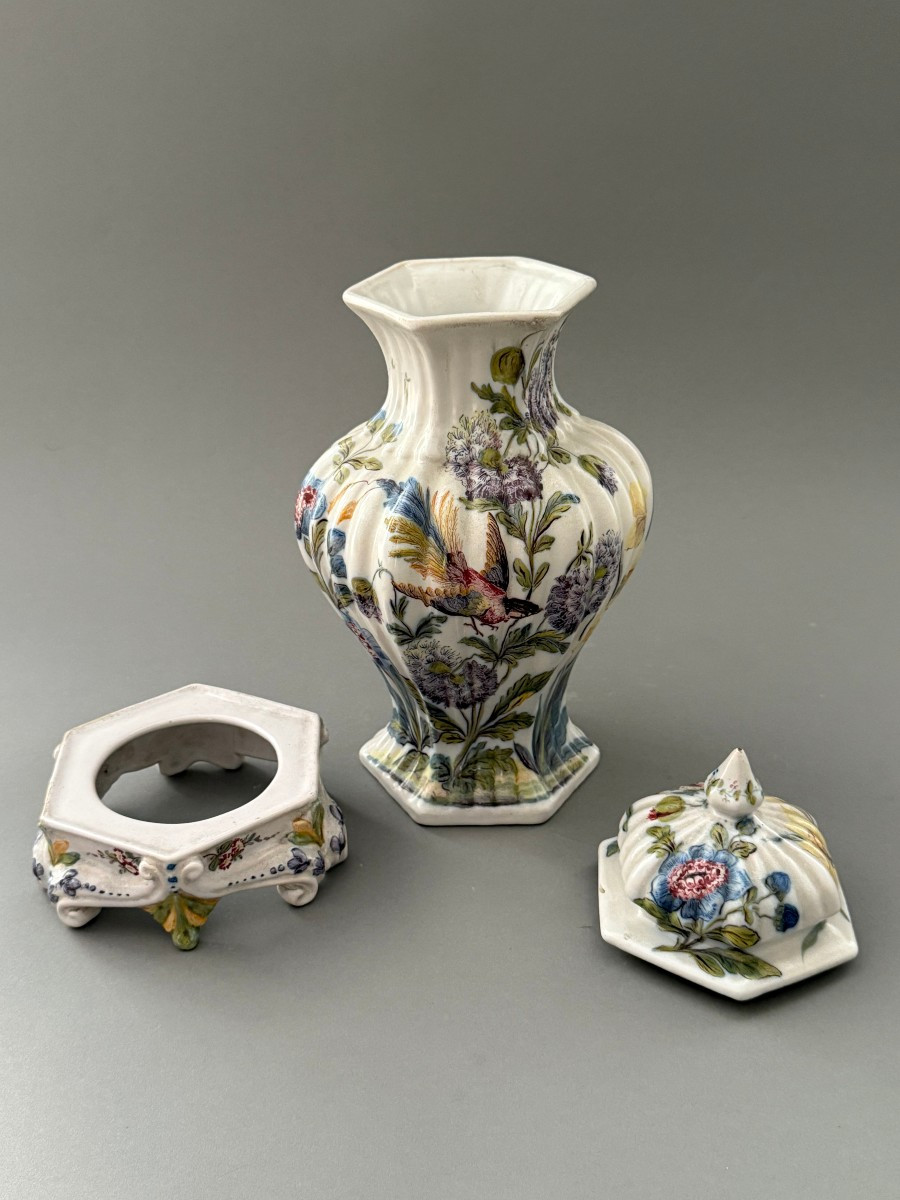 Vases potiche en majolique, manufacture Antonibon, Nove di Bassano - 19ème siècle-photo-4