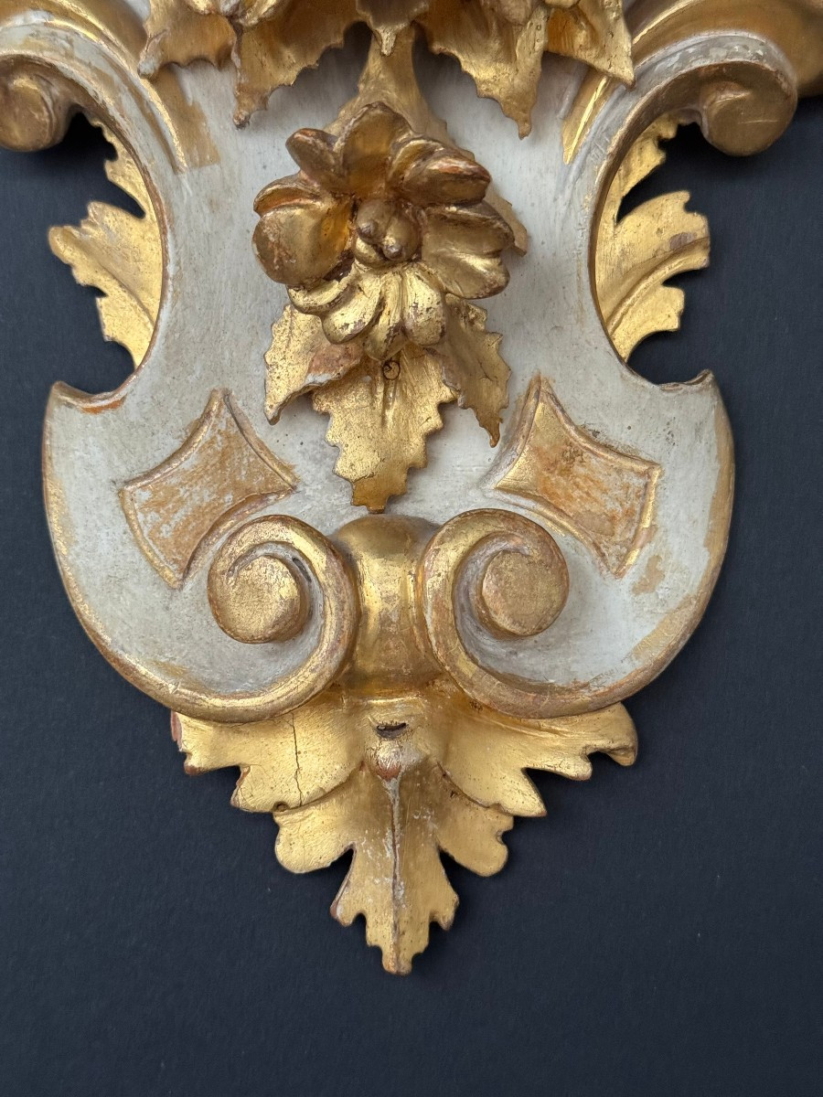 Pair Of Gilded Brackets - 18th Century-photo-1