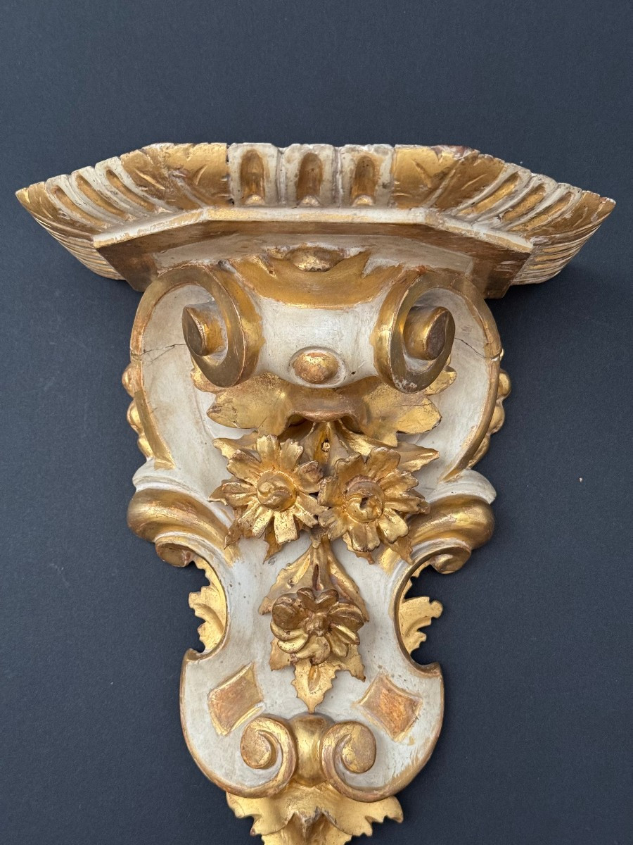 Pair Of Gilded Brackets - 18th Century-photo-3