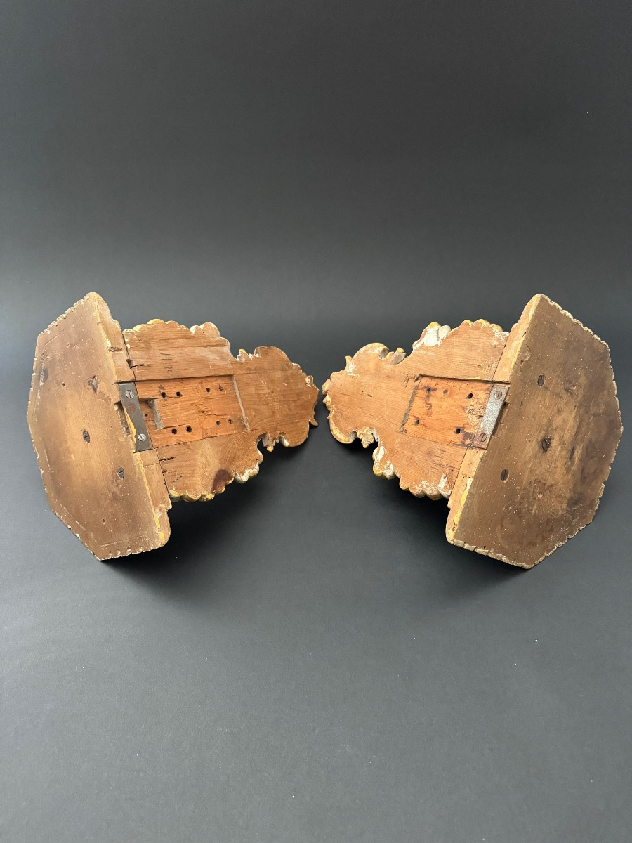 Pair Of Gilded Brackets - 18th Century-photo-7