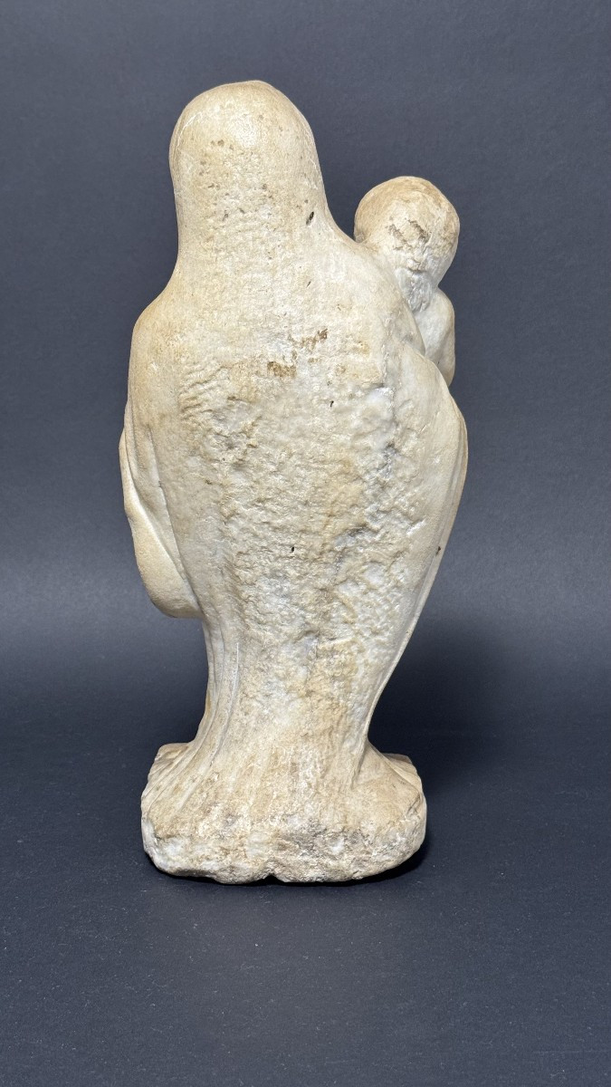 Italian (emilian) Marble Sculpture Depicting The Madonna And Child - 16th Century-photo-6