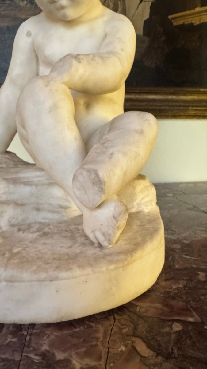 Little Girl In Statuary Marble - Late 18th Century-photo-4