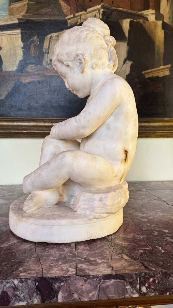 Little Girl In Statuary Marble - Late 18th Century-photo-1