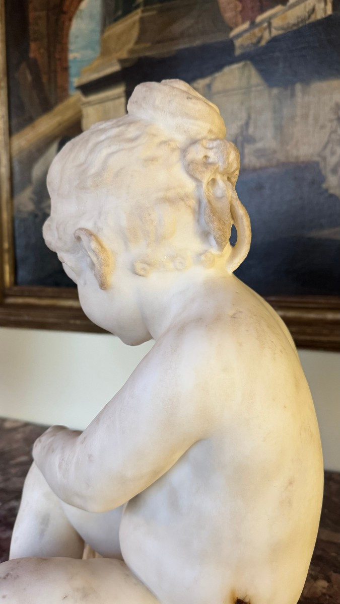 Little Girl In Statuary Marble - Late 18th Century-photo-3