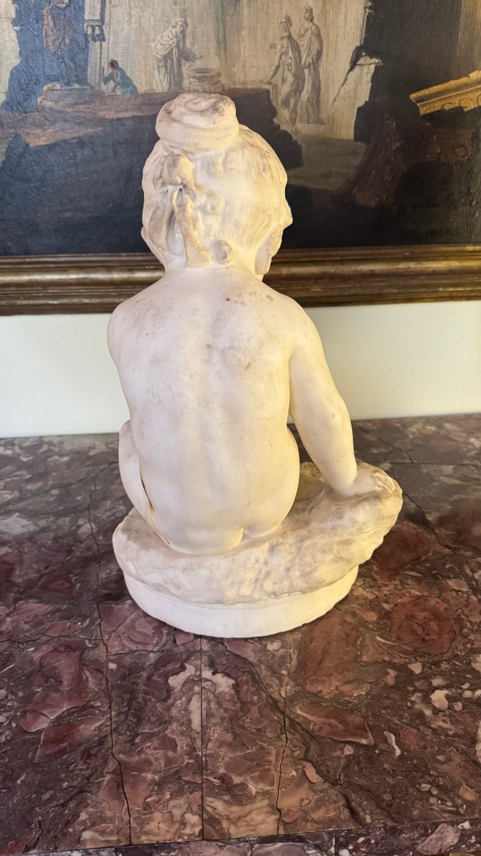 Little Girl In Statuary Marble - Late 18th Century-photo-4