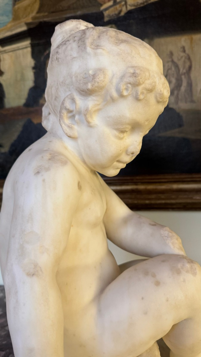 Little Girl In Statuary Marble - Late 18th Century-photo-7