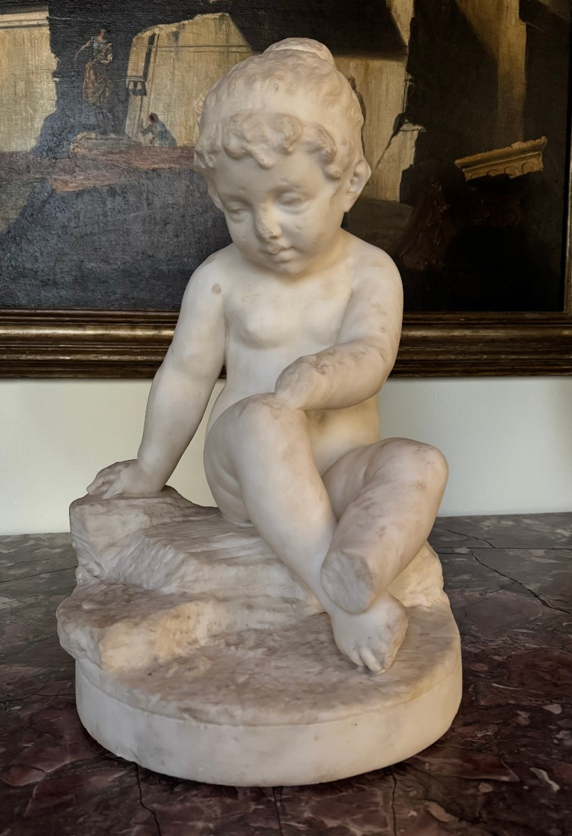 Little Girl In Statuary Marble - Late 18th Century-photo-8
