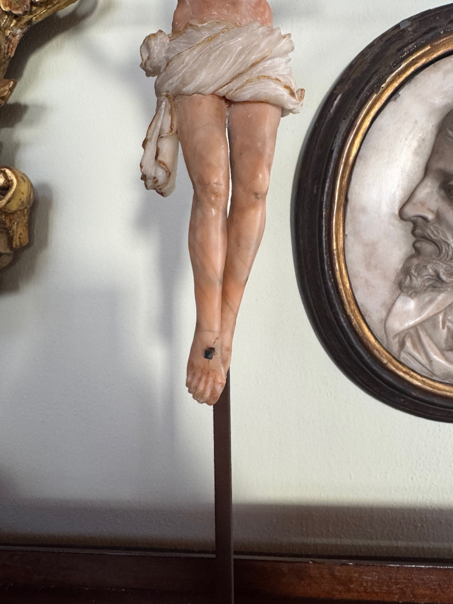 Christ en albâtre rose. XVIIIe siècle-photo-4