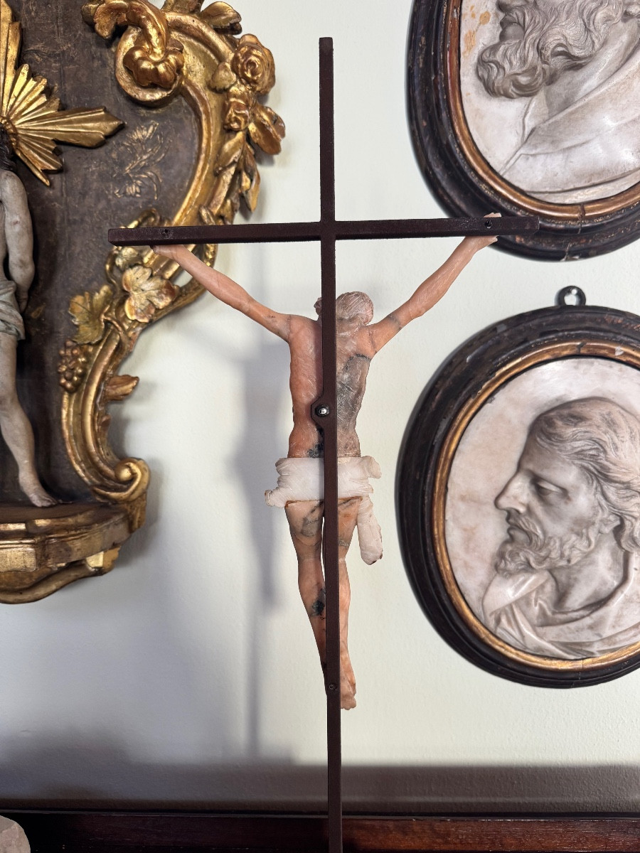 Christ en albâtre rose. XVIIIe siècle-photo-6