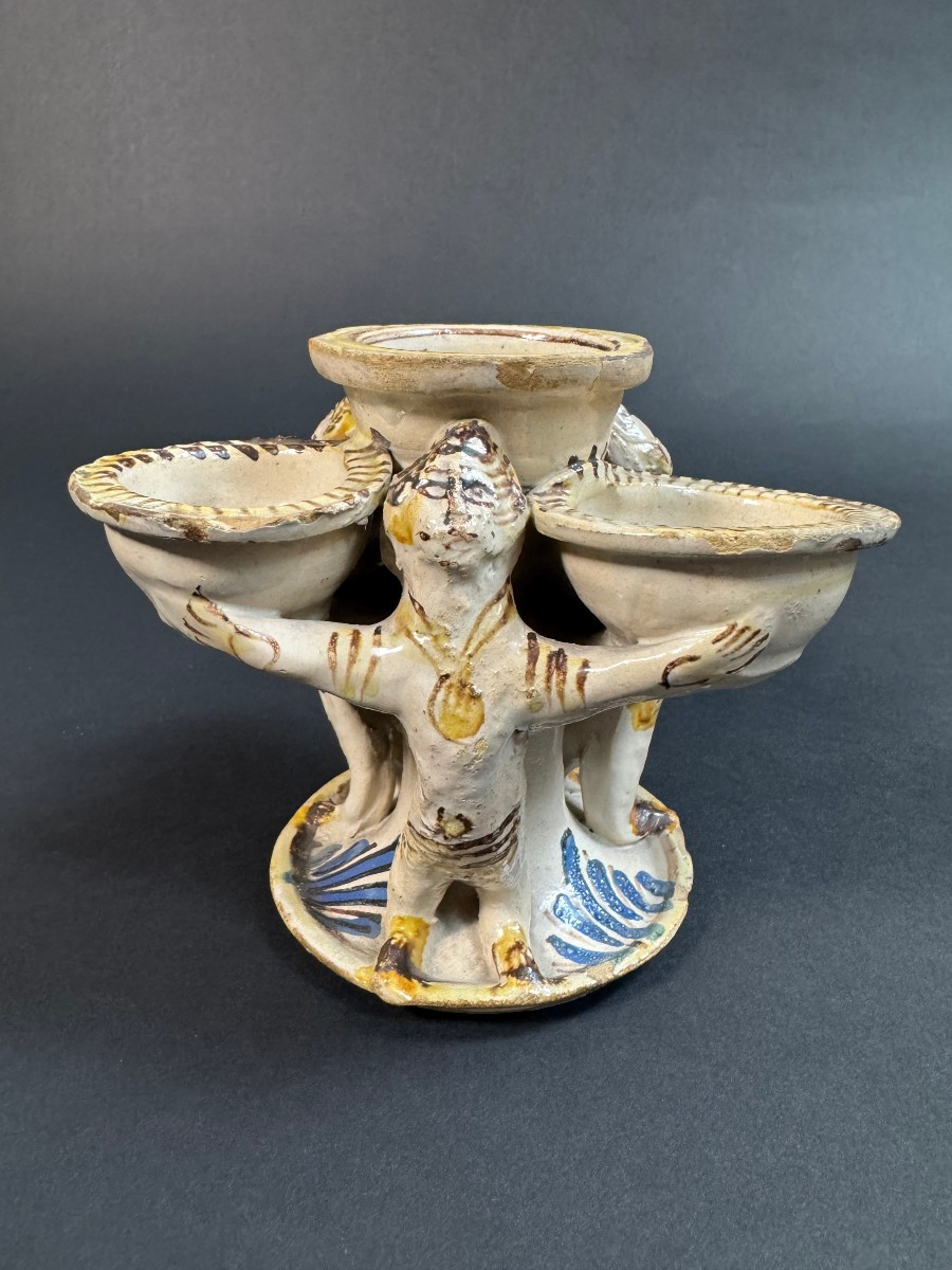 Laertina Majolica Salt Cellar - Second Half Of The 18th Century