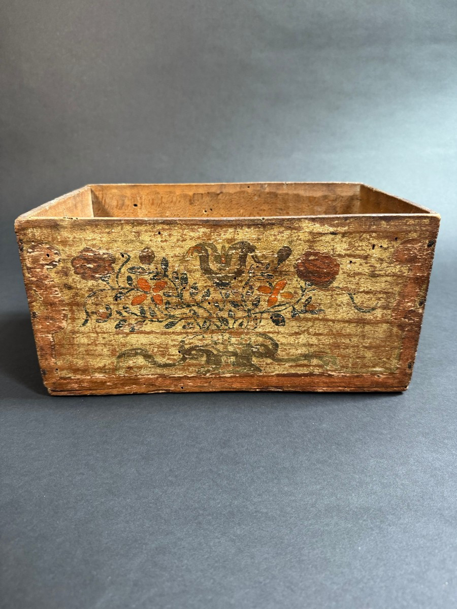 Petite boîte en bois peint - Pouilles, XVIIIe siècle-photo-4