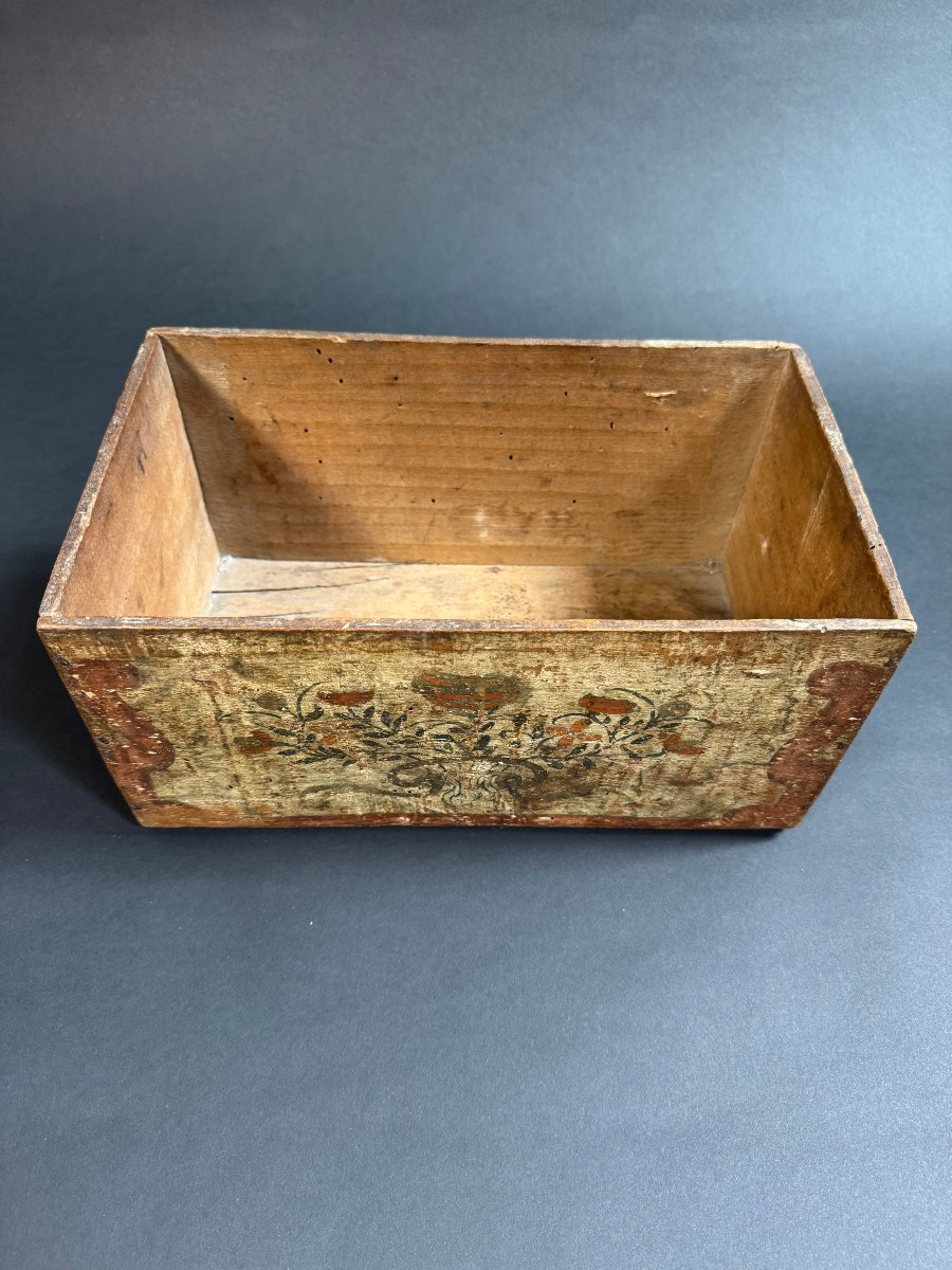 Petite boîte en bois peint - Pouilles, XVIIIe siècle-photo-2