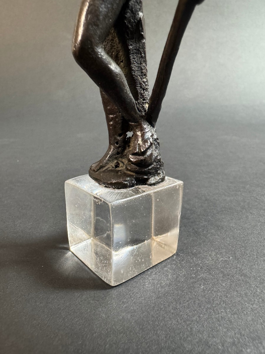 Petite sculpture florentine en bronze représentant un satyre - XVIe siècle-photo-2