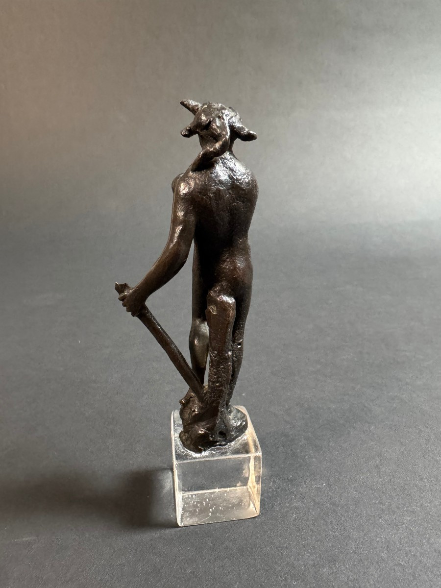 Petite sculpture florentine en bronze représentant un satyre - XVIe siècle-photo-3