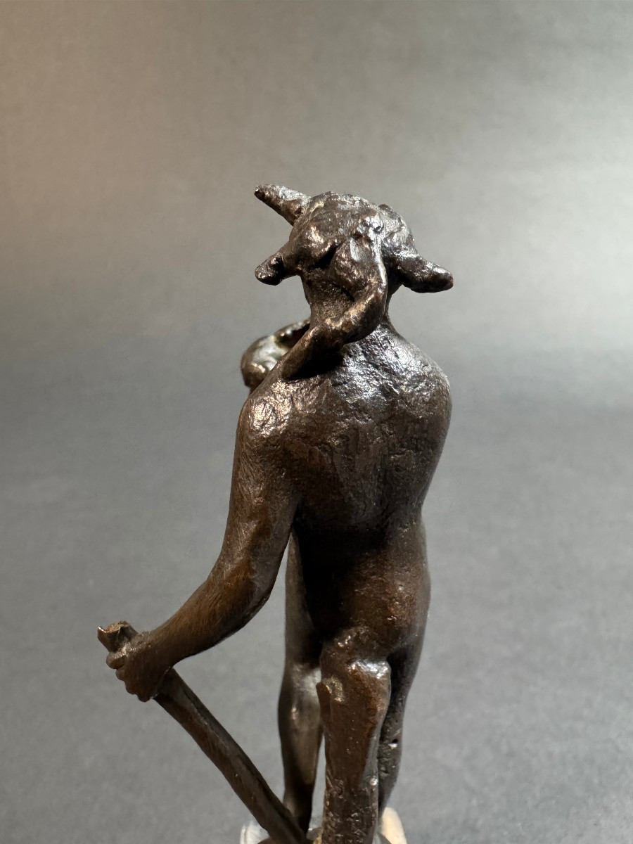 Petite sculpture florentine en bronze représentant un satyre - XVIe siècle-photo-4