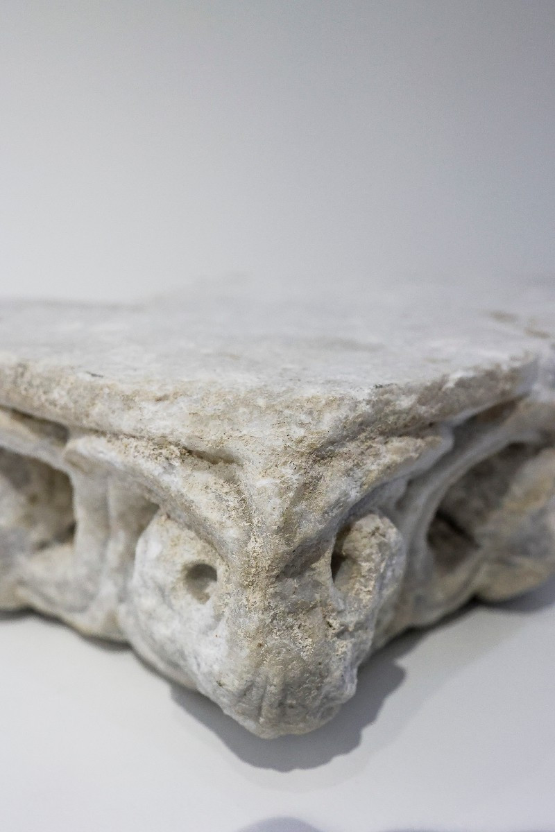 Fragment Of A Romanesque Marble Cornice - 13th Century-photo-4