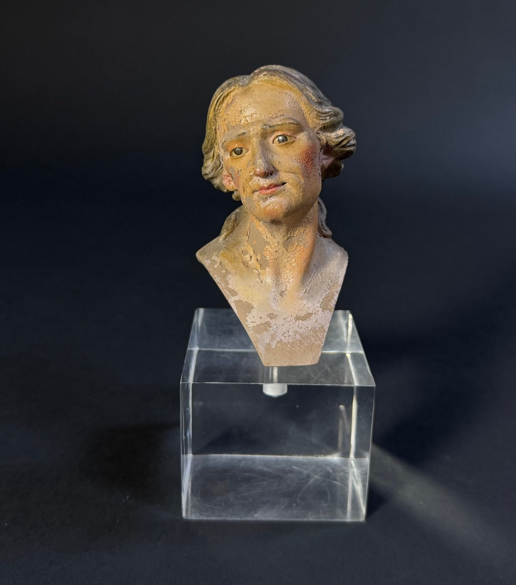 Tête d'une marionnette de crèche napolitaine - fin du XVIIIe siècle-photo-2