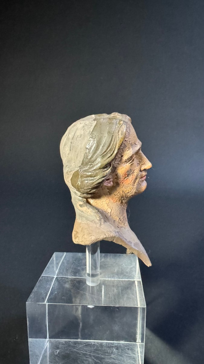 Tête d'une marionnette de crèche napolitaine - fin du XVIIIe siècle-photo-3