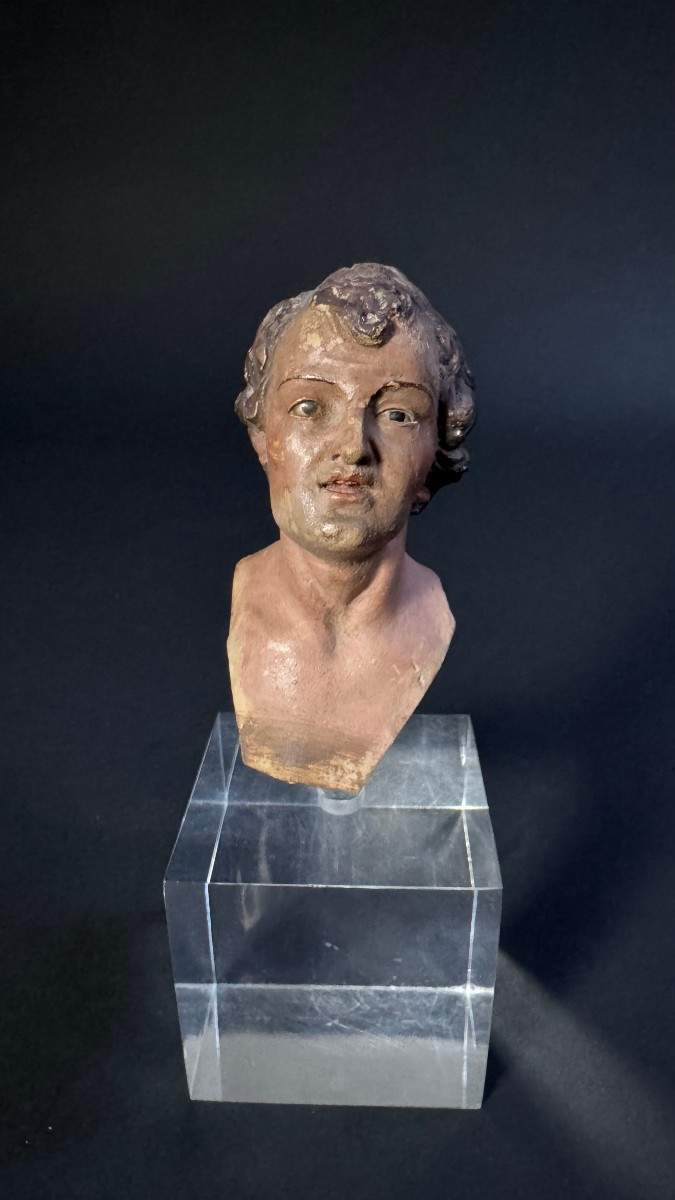 Head Of A Neapolitan Nativity Scene Puppet - Late 18th Century