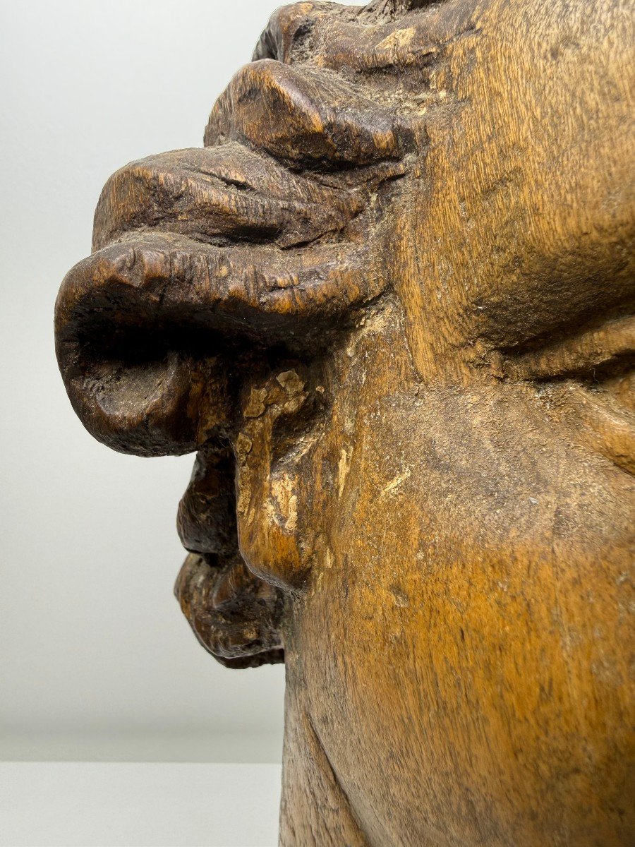 Sculpture en bois représentant une tête d'ange - Gênes (Italie), XVIIe siècle-photo-5