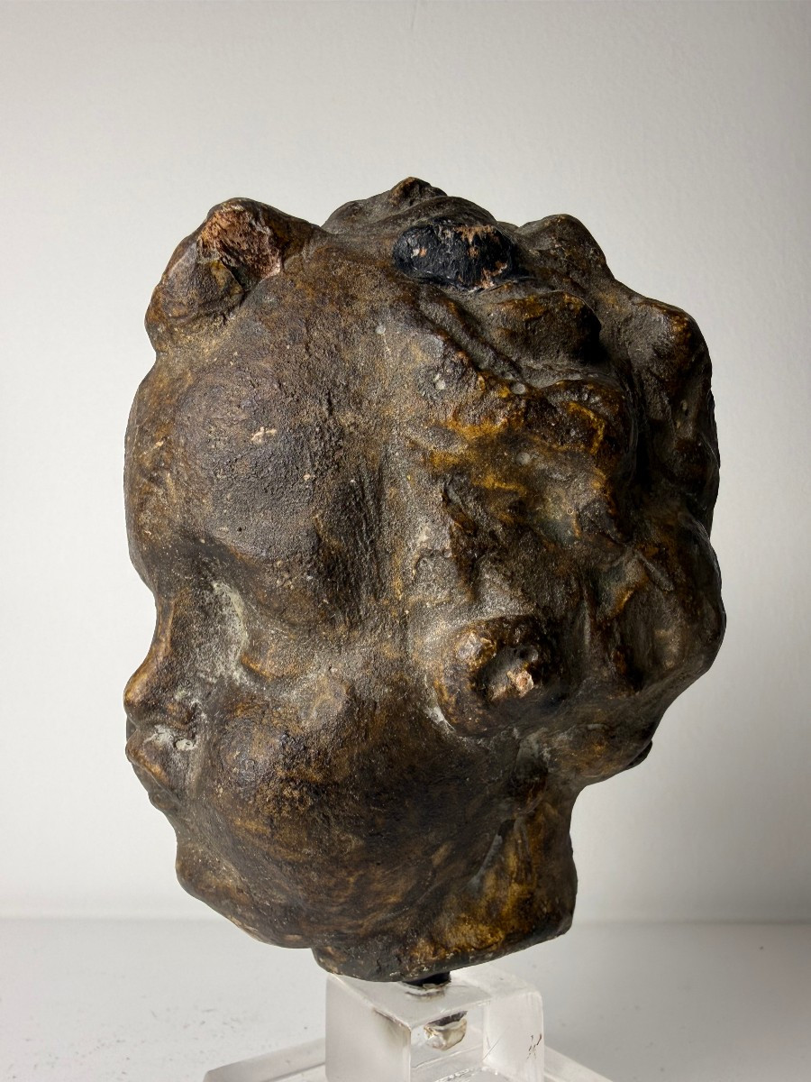 Terracotta Sculpture Depicting A Cherub's Head - Tuscany, 16th Century-photo-4