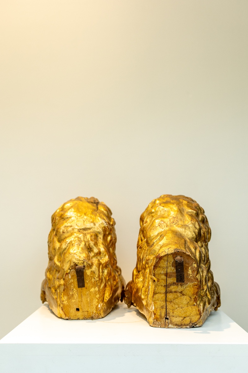 Pair Of Gilded Wooden Lions - Venice, 16th Century-photo-4