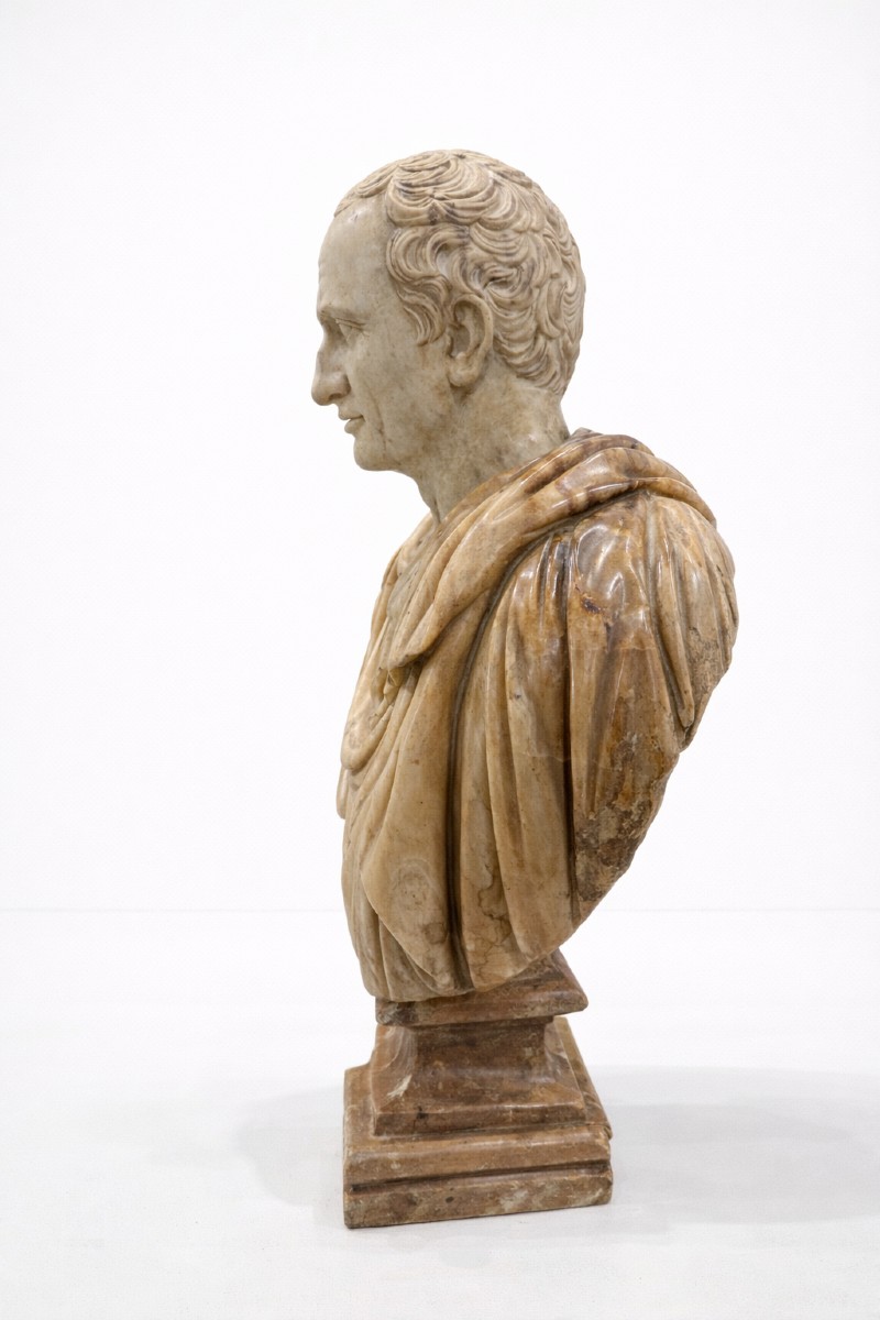 Sculpture en marbre à mi-corps de Marcus Tullius Cicéron - XVIIIe siècle-photo-4