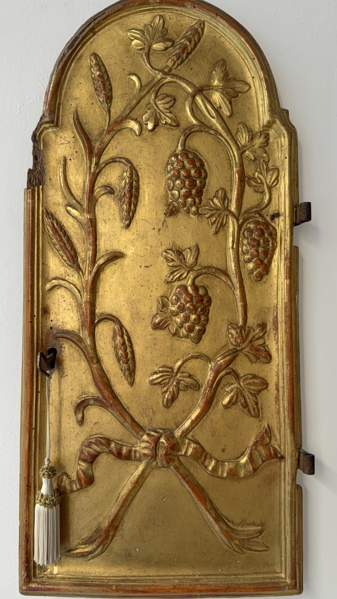 Porte de tabernacle en bois doré - Italie, XVIIIe siècle-photo-4
