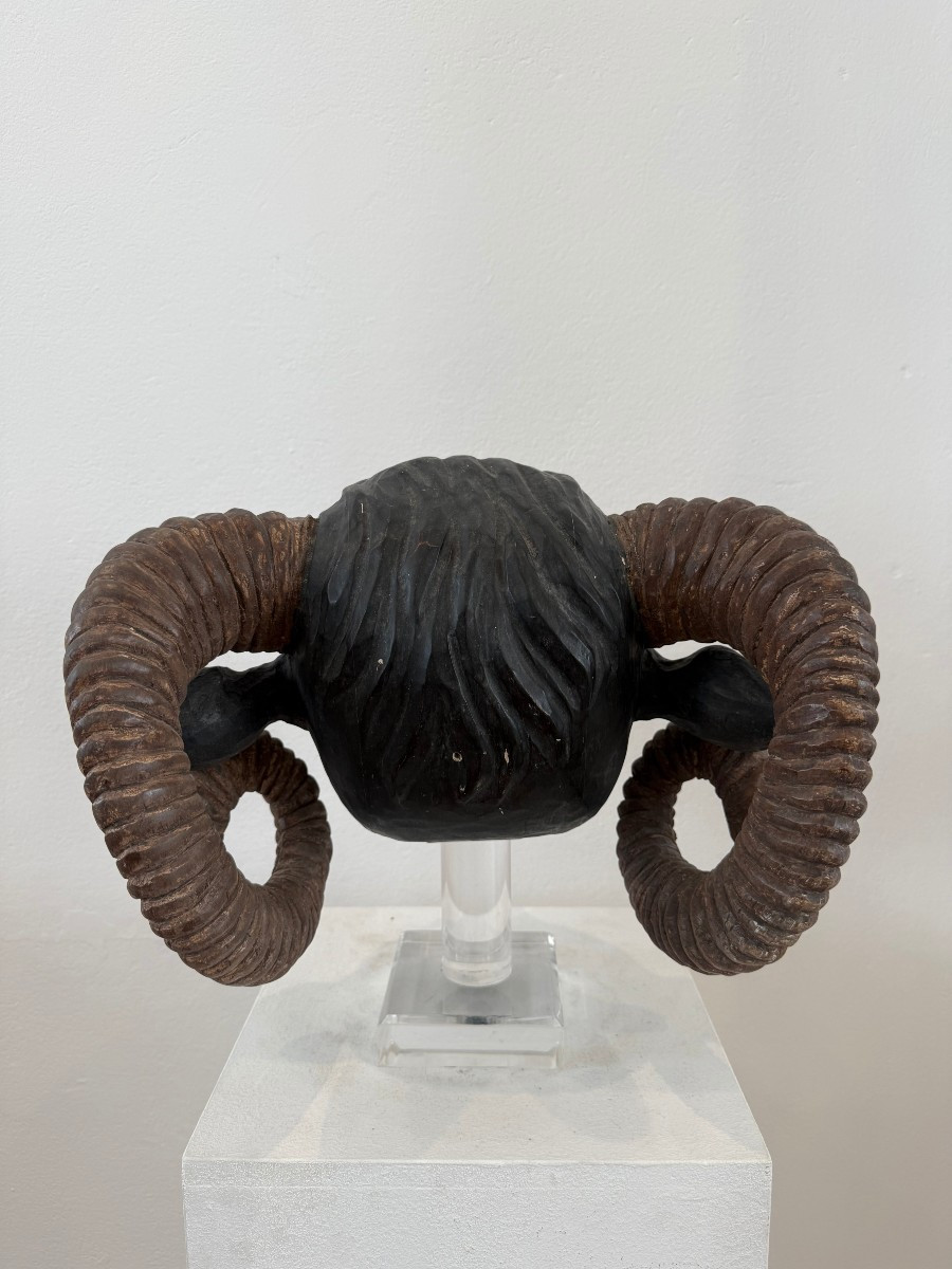 Tête de bélier en bois - Europe du Nord, XIXe siècle-photo-6