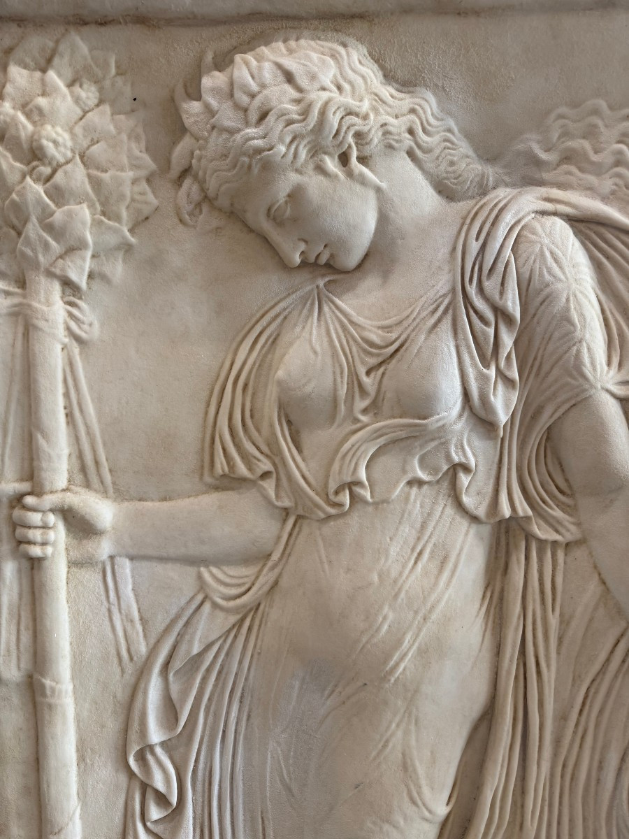 Paire de panneaux décoratifs en résine et poudre de marbre - Italie, début XXe siècl-photo-1