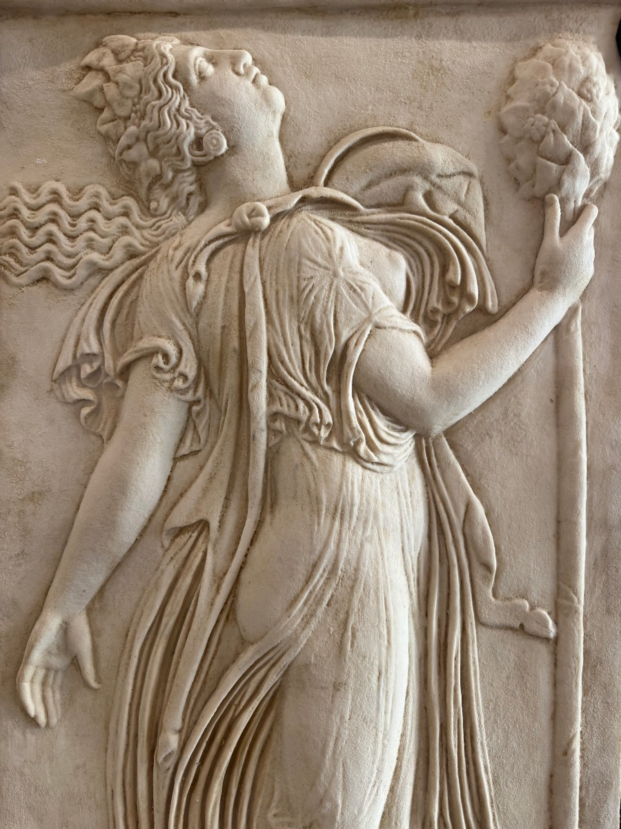 Paire de panneaux décoratifs en résine et poudre de marbre - Italie, début XXe siècl-photo-2