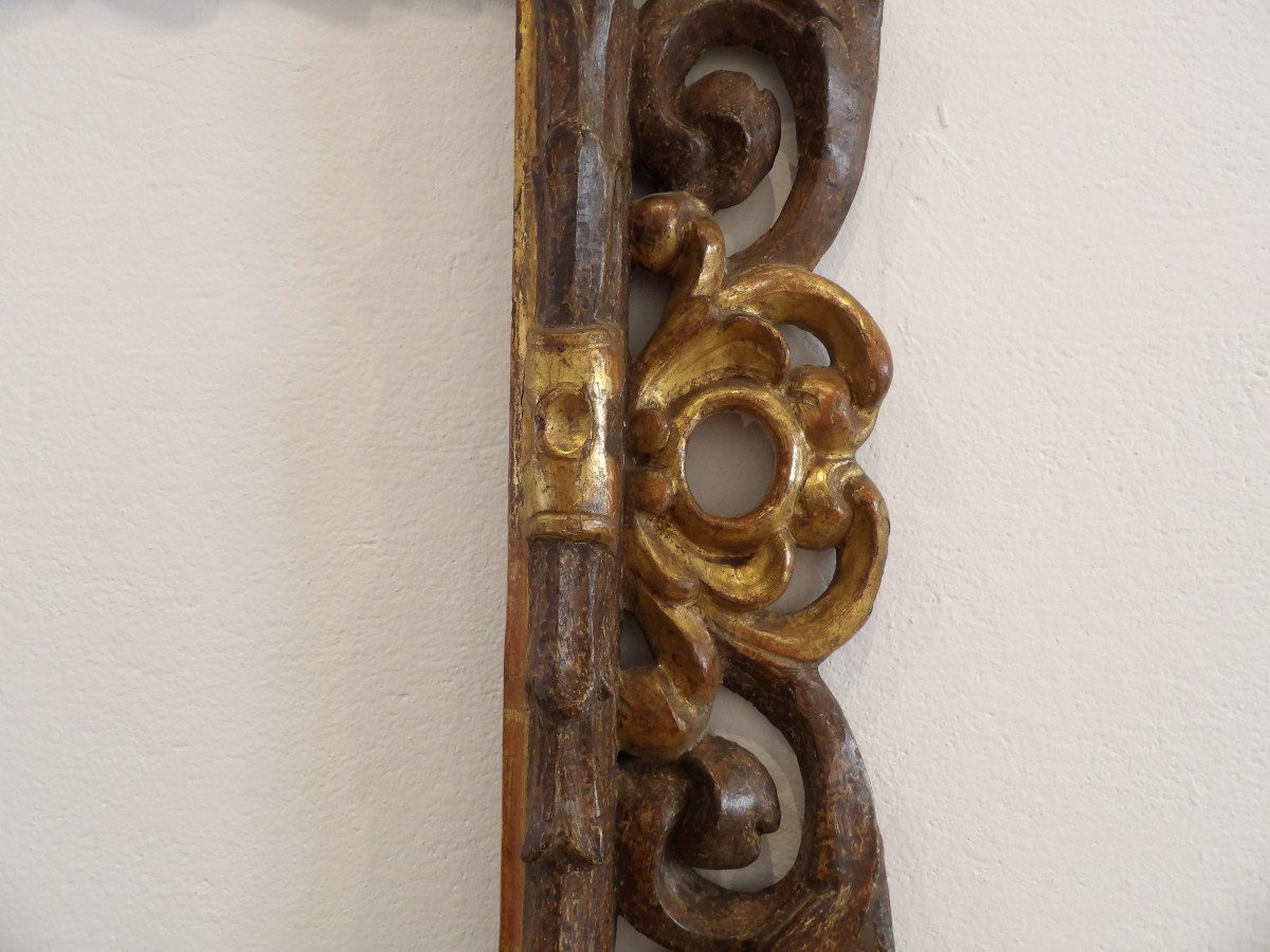 Cadre en bois doré et bronzé - XVIIe siècle, Italie centrale -photo-2
