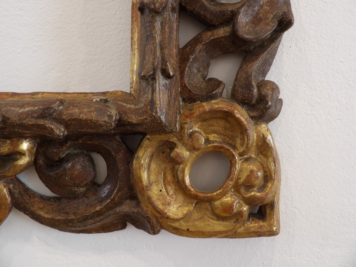 Cadre en bois doré et bronzé - XVIIe siècle, Italie centrale -photo-4