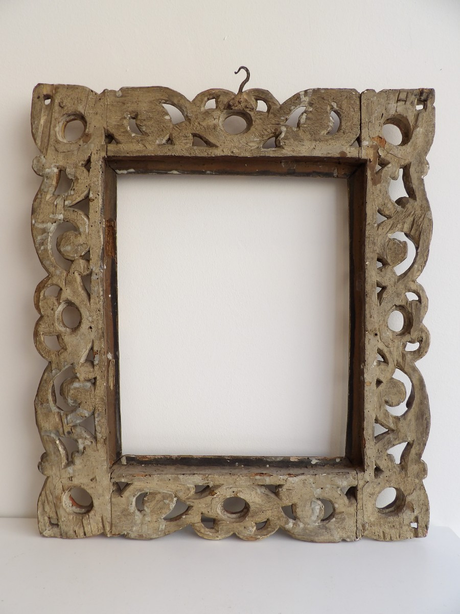 Cadre en bois doré et bronzé - XVIIe siècle, Italie centrale -photo-8