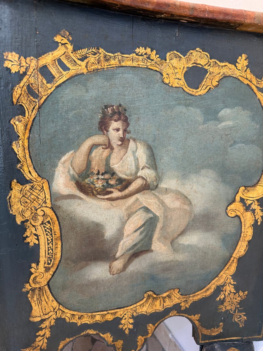 Lacquered And Painted Chest Of Drawers - First Half Of The 18th Century. Sicily-photo-4