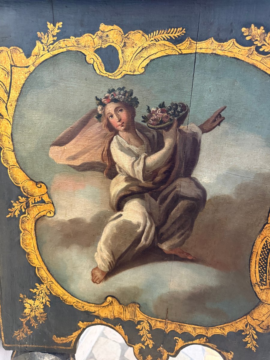 Lacquered And Painted Chest Of Drawers - First Half Of The 18th Century. Sicily-photo-5
