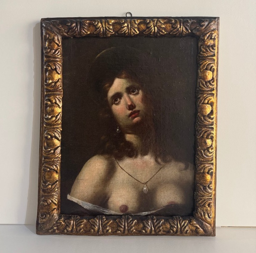 Huile sur toile représentant Marie-Madeleine – première moitié du XVIIe siècle. École toscane-photo-2