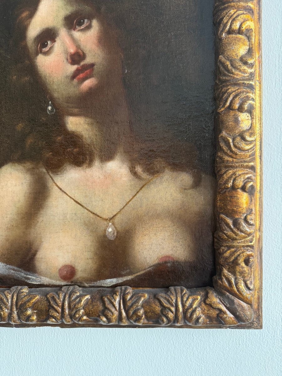 Huile sur toile représentant Marie-Madeleine – première moitié du XVIIe siècle. École toscane-photo-1