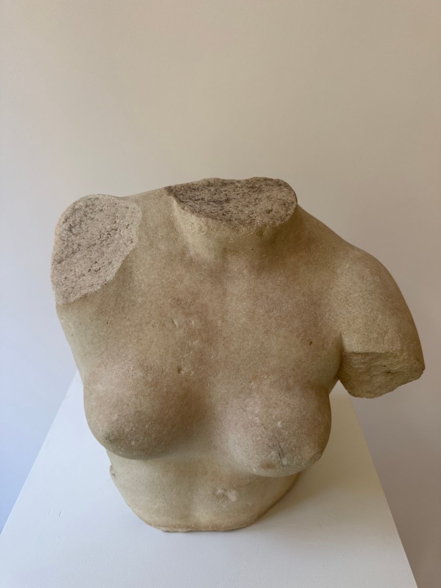 Sculpture représentant le torse d'Aphrodite en marbre statuaire - XVIe siècle. Italie-photo-3