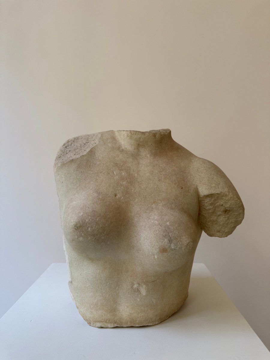 Sculpture représentant le torse d'Aphrodite en marbre statuaire - XVIe siècle. Italie-photo-7