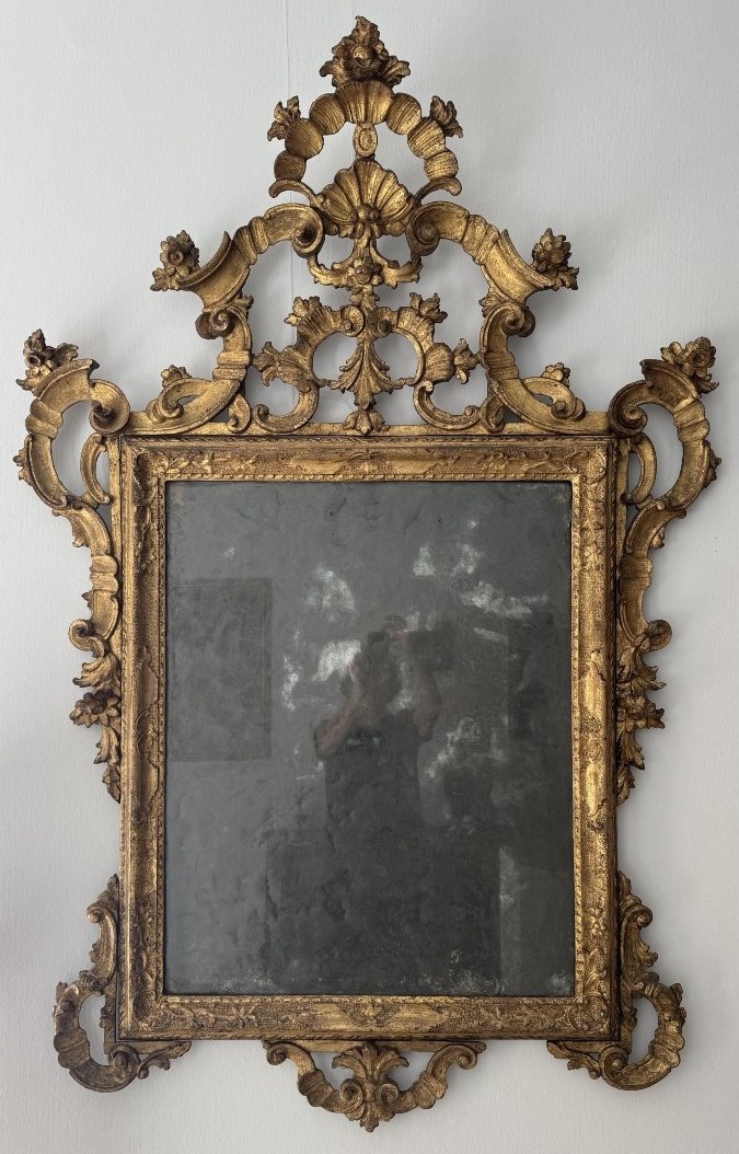 Miroir vénitien en bois doré - XVIIIe siècle-photo-2