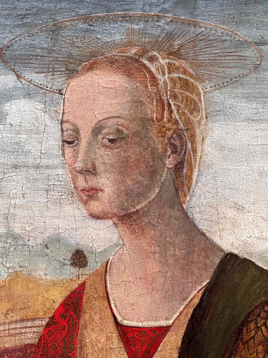  Huile sur panneau représentant la Vierge à l'Enfant - probablement XVIIe siècle. Toscane-photo-4