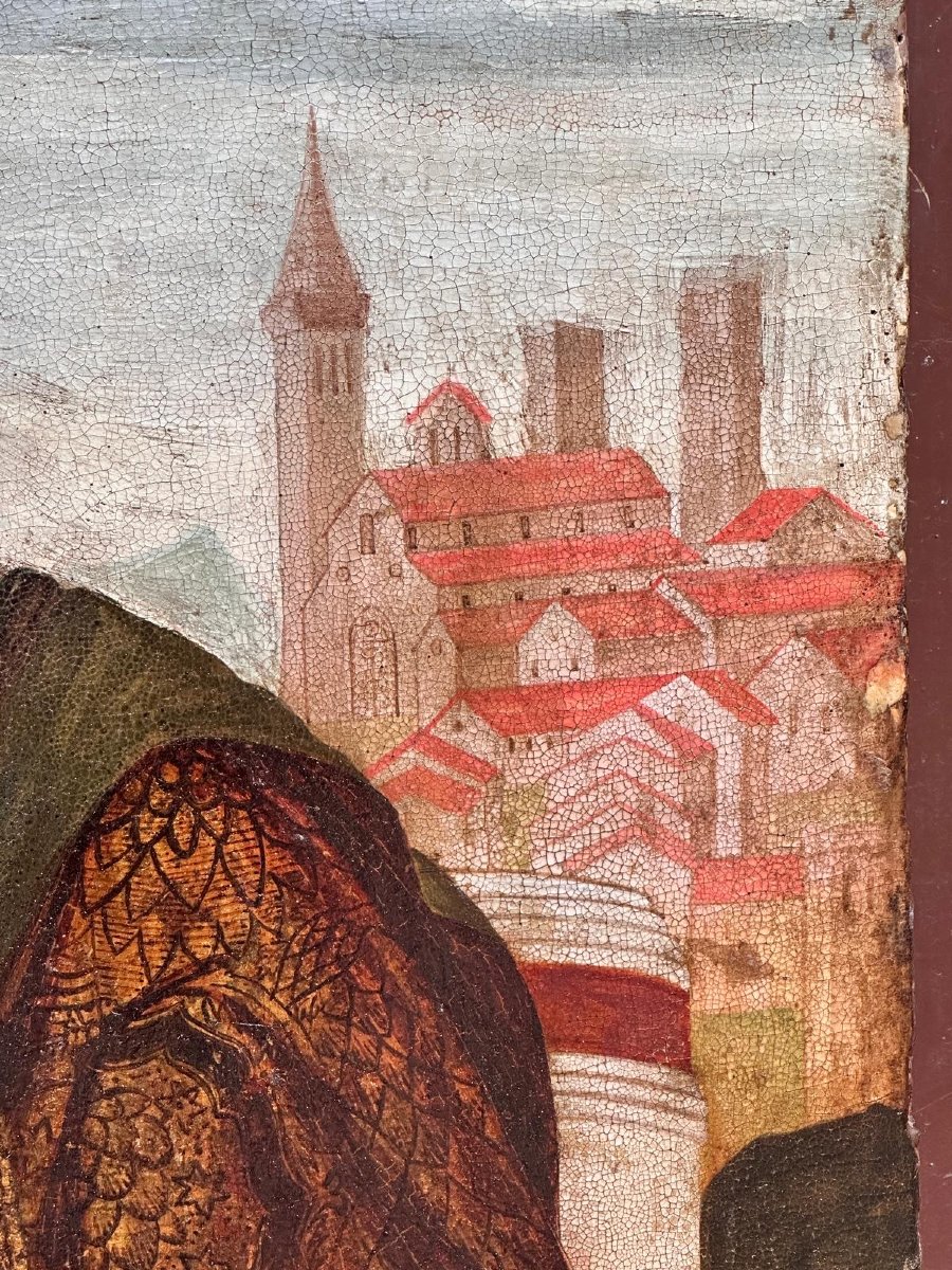  Huile sur panneau représentant la Vierge à l'Enfant - probablement XVIIe siècle. Toscane-photo-1