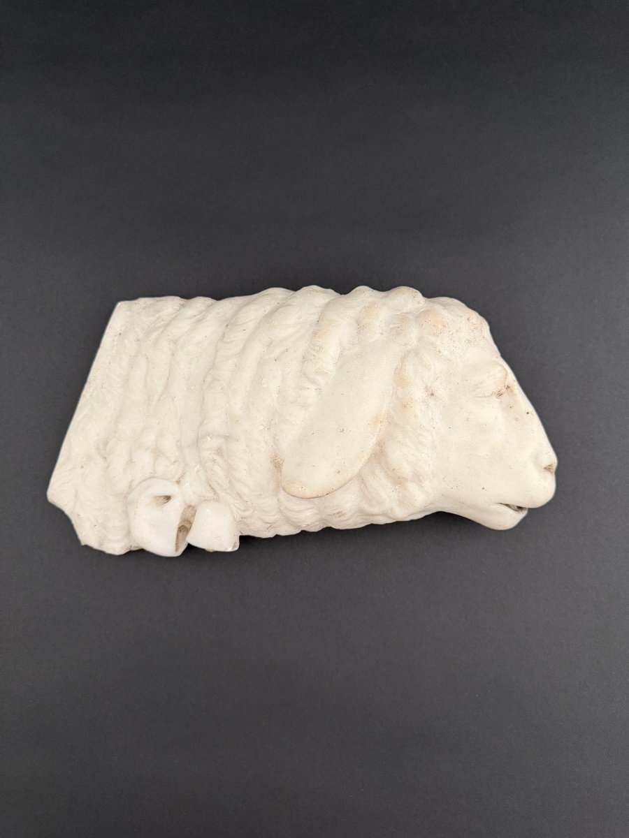 Marble Fragment Depicting A Lamb—17th Century. Tuscany -photo-2