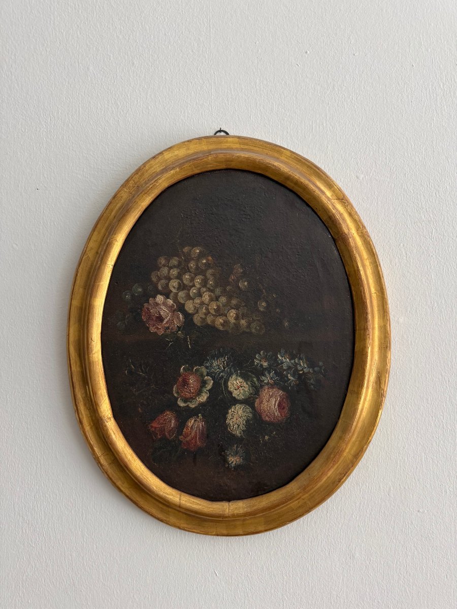 Oil Painting On Canvas Depicting A Still Life—18th Century. Italy -photo-2