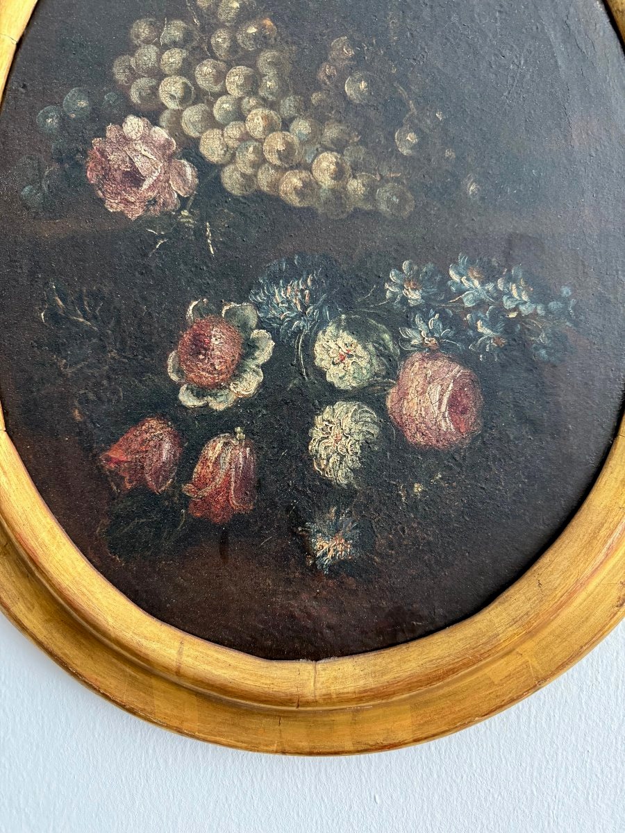Oil Painting On Canvas Depicting A Still Life—18th Century. Italy -photo-1