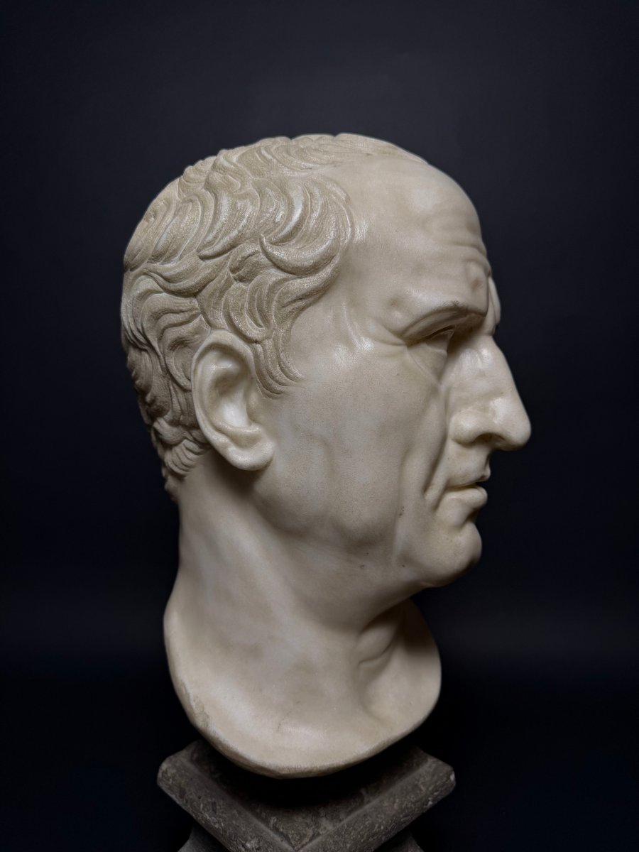 Tête en marbre néoclassique de Marcus Tullius Cicéron - fin du XVIIIe siècle. Italie.-photo-1
